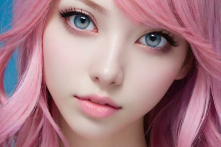 AI girl with pink hair wallpaper