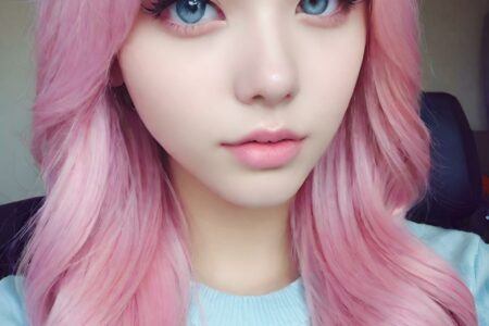 AI girl with pink hair wallpaper