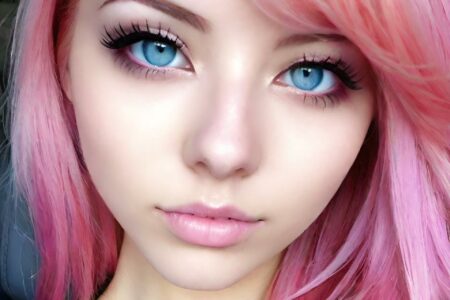 AI girl with pink hair wallpaper