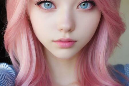 AI girl with pink hair wallpaper