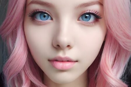 AI girl with pink hair wallpaper