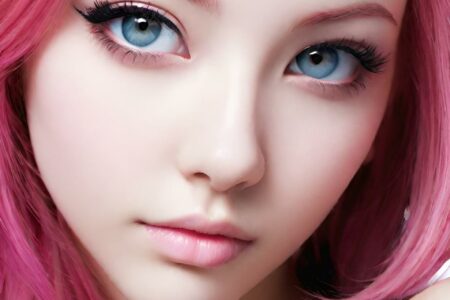 AI girl with pink hair wallpaper