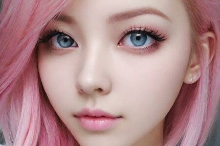 AI girl with pink hair wallpaper