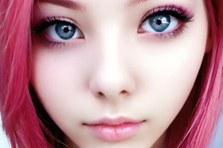 AI girl with pink hair wallpaper