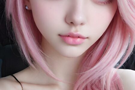 AI girl with pink hair wallpaper