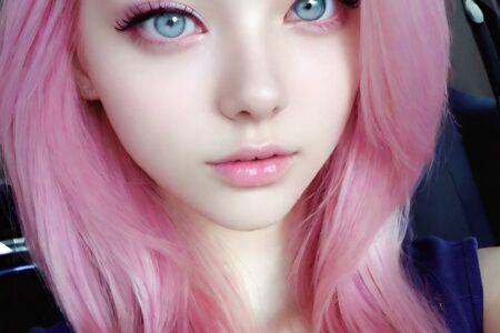 AI girl with pink hair wallpaper