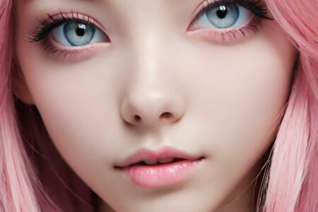 AI girl with pink hair wallpaper