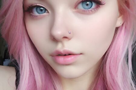 AI girl with pink hair wallpaper