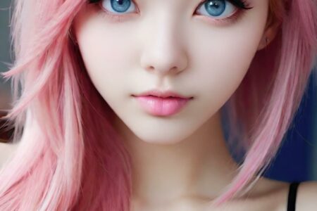 AI girl with pink hair wallpaper