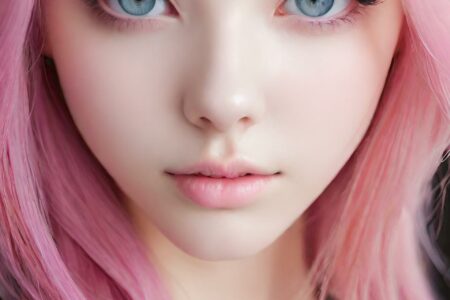 AI girl with pink hair wallpaper