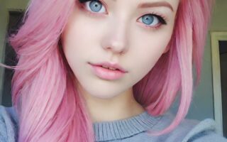 AI girl with pink hair wallpaper