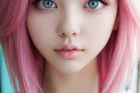 AI girl with pink hair wallpaper