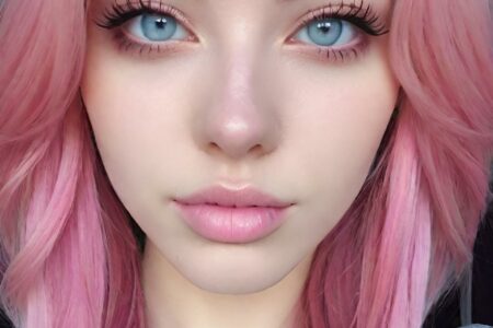 AI girl with pink hair wallpaper