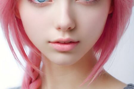 AI girl with pink hair wallpaper
