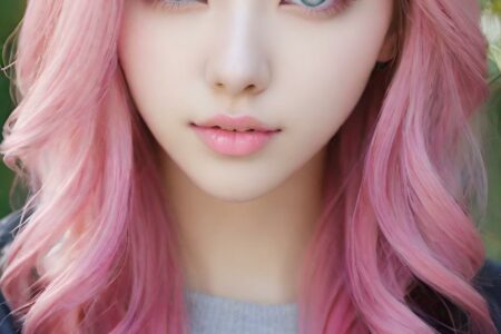 AI girl with pink hair wallpaper