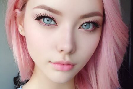 AI girl with pink hair wallpaper