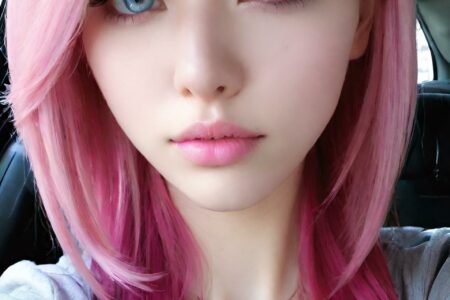 AI girl with pink hair wallpaper