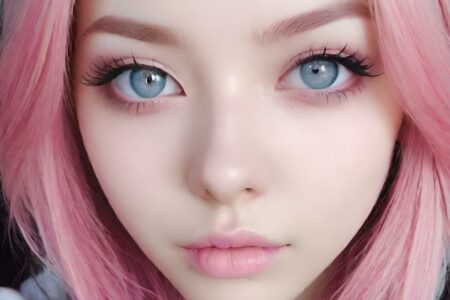 AI girl with pink hair wallpaper