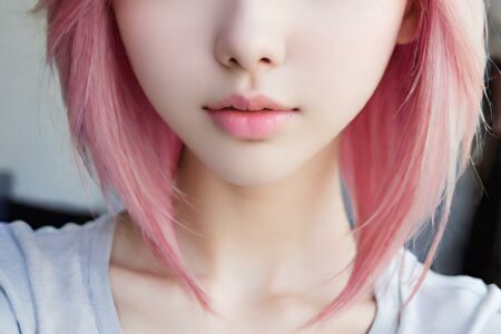 AI girl with pink hair wallpaper