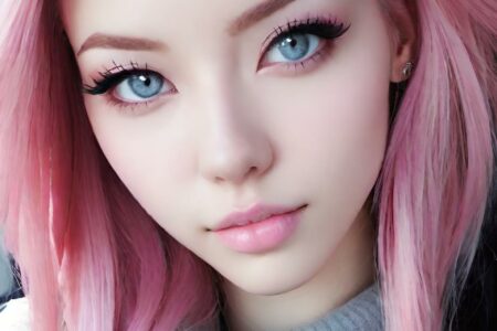 AI girl with pink hair wallpaper