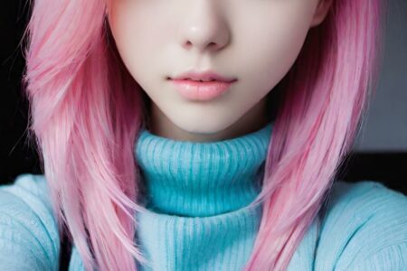 AI girl with pink hair wallpaper