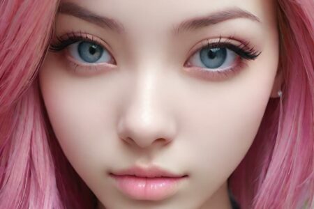 AI girl with pink hair wallpaper