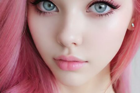AI girl with pink hair wallpaper