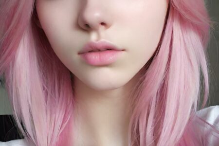 AI girl with pink hair wallpaper