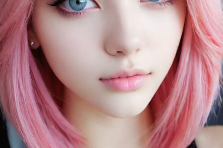 AI girl with pink hair wallpaper