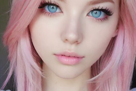 AI girl with pink hair wallpaper