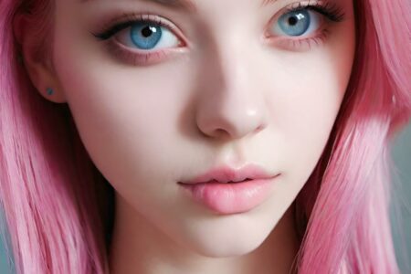 AI girl with pink hair wallpaper