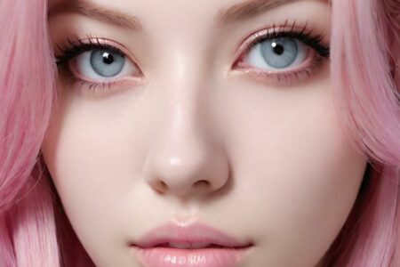 AI girl with pink hair wallpaper