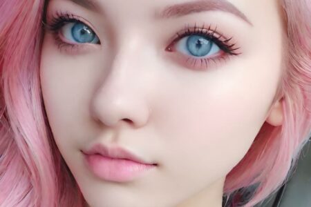 AI girl with pink hair wallpaper