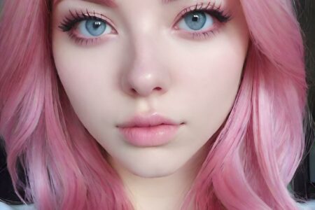 AI girl with pink hair wallpaper