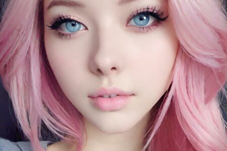 AI girl with pink hair wallpaper