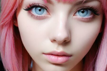 AI girl with pink hair wallpaper