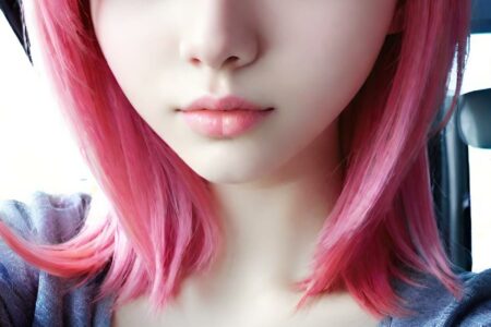 AI girl with pink hair wallpaper