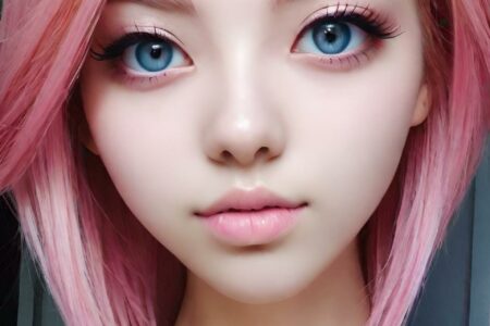 AI girl with pink hair wallpaper