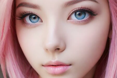 AI girl with pink hair wallpaper