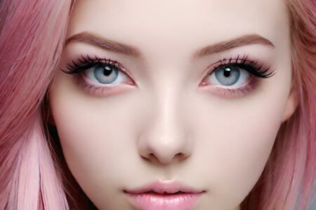 AI girl with pink hair wallpaper