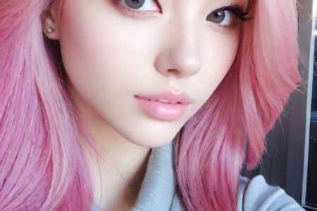 AI girl with pink hair wallpaper