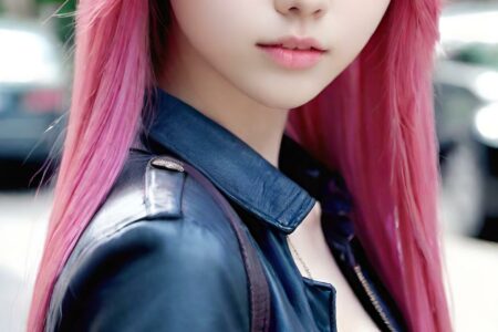 AI girl with pink hair wallpaper
