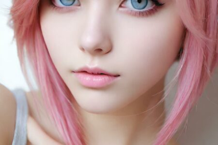 AI girl with pink hair wallpaper