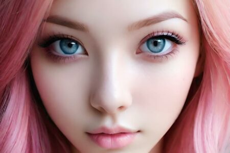 AI girl with pink hair wallpaper