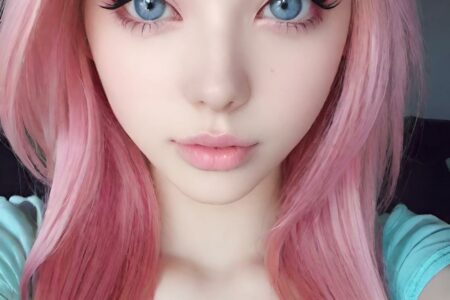 AI girl with pink hair wallpaper