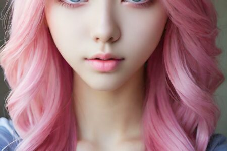 AI girl with pink hair wallpaper
