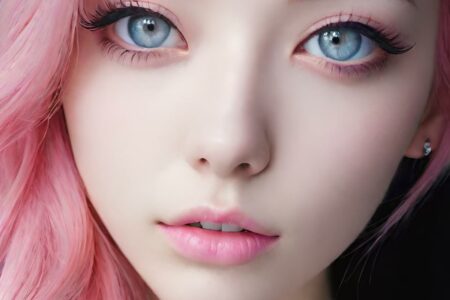 AI girl with pink hair wallpaper