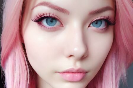 AI girl with pink hair wallpaper