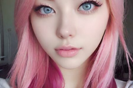 AI girl with pink hair wallpaper