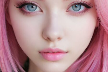 AI girl with pink hair wallpaper